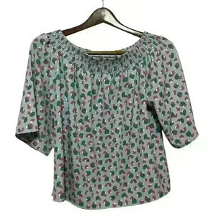 Multiple colored leopard type print with scoop neck size small